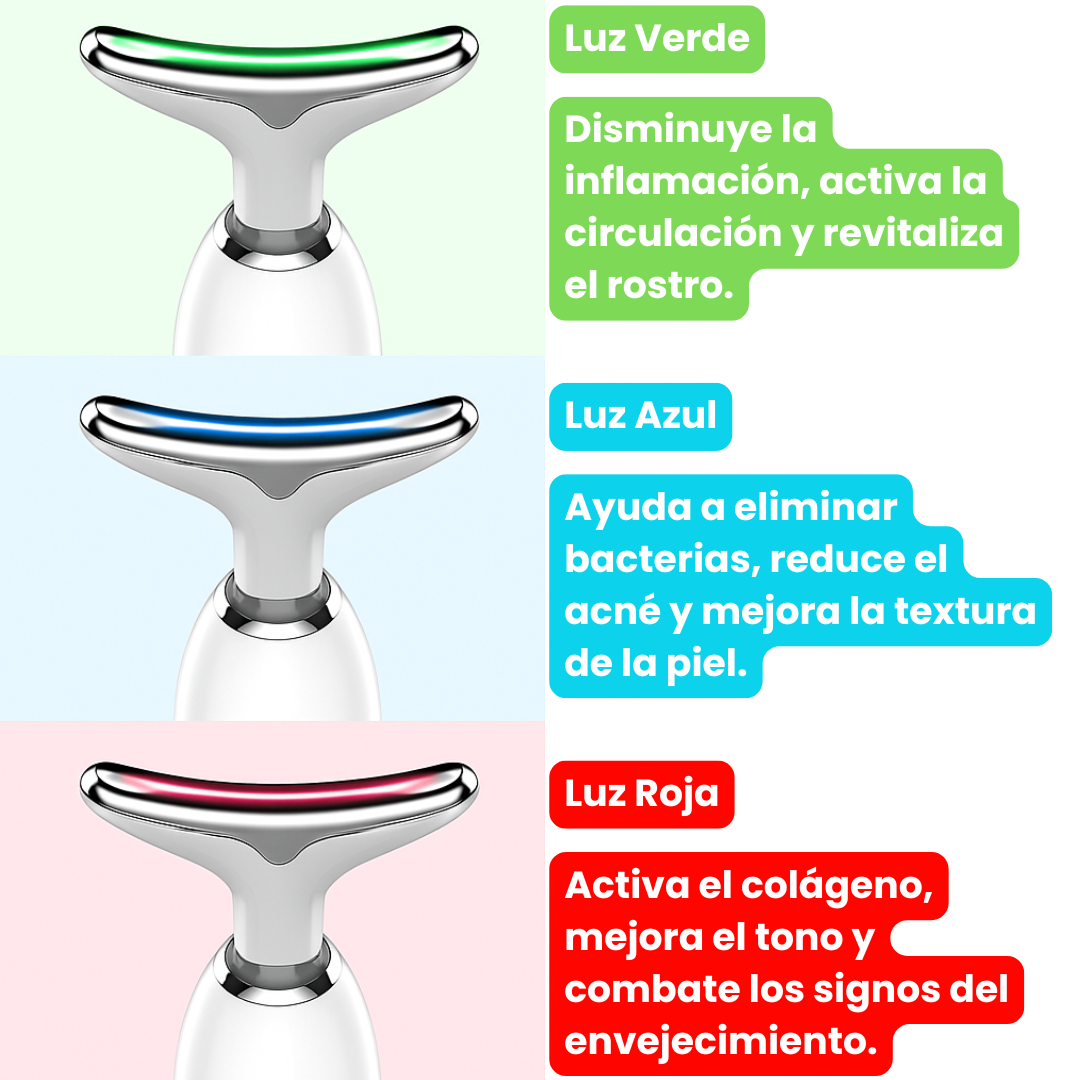 Lumeeva™ Masajeador Facial Electrico Luz LED