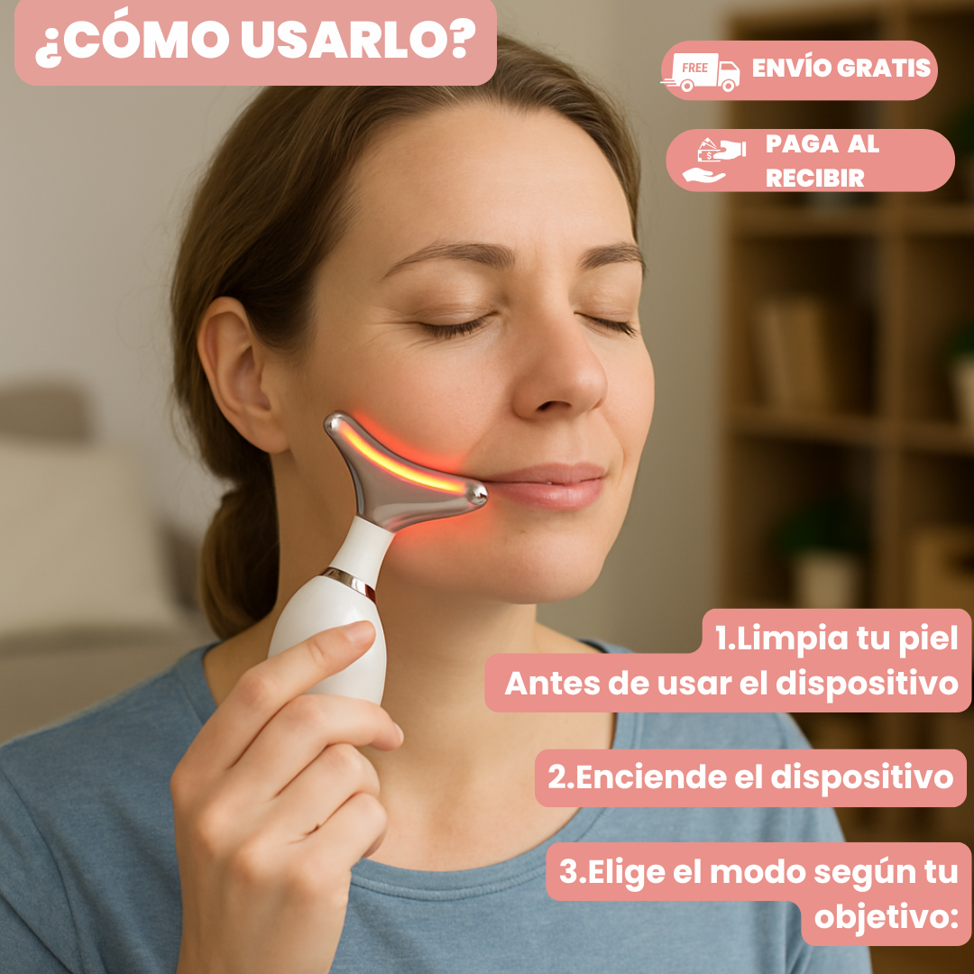 Lumeeva™ Masajeador Facial Electrico Luz LED